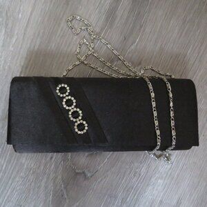 Shimmer Satin CLUTCH Evening Bag Detachable Chain Strap (K539)